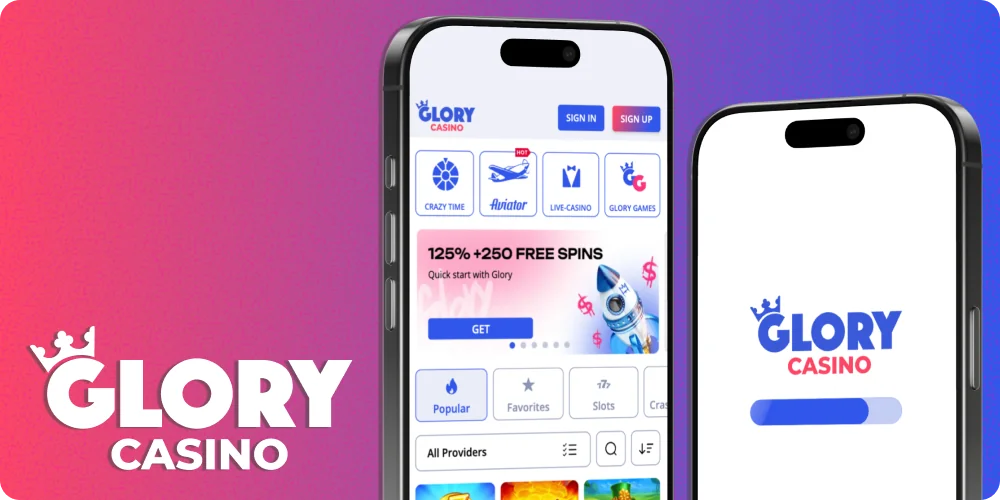 Glory Casino via Application to play games