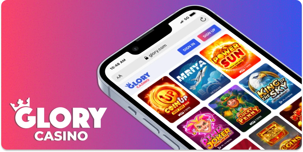 Play at Glory Casino via mobile browser
